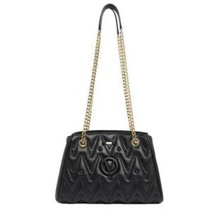 NWT Valentino by Mario Valentino Quilted Black Leather Tote Shoulder Bag